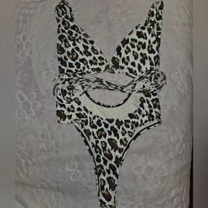 Leopard Print One Piece Swimsuit